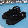thumbnail image 4 of SMihono Sandals Womens Summer Plus Size Ladies Summer Flat Hemp Rope Set Open Toe Low-top Beach Sandals For Women Slipper On Clearance, 4 of 8