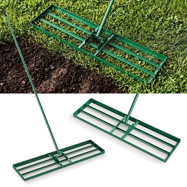Costway Lawn Leveling Rake 36'' x 10'' Level Lawn Tool for Garden Backyard Lawn Green