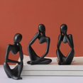 thumbnail image 4 of GUOOL Abstract Sculpture Handmade Resin Thinking Man Home r rative Figure Hand Black Right, 4 of 9