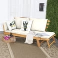 thumbnail image 1 of Costway Canapé-Lit Convertible de Patio en Bois Massif, Réglable, Coussin Épais, Blanc, 1 of 10