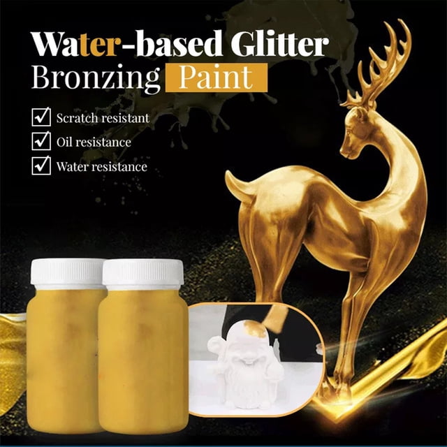 Vaidha 100ml Water-based Glitter Bronzing Paint,Water-based Bright Powder Gilding Paint