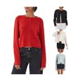 thumbnail image 3 of Gupgi Cardigan Tricoté Uni pour Femmes, Chandails à Boutons devant, Col Rond Décontracté, Manches Longues, Hauts en Tricot, 3 of 8