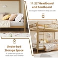thumbnail image 2 of Bingirl Twin Over Twin Metal Bunk Bed with Ladder and Guardrails - Heavy - Duty, 400 Lbs Capacity - No Box Spring Needed - Simple Assembly - Gold - Stylish Space - Saving Design, 2 of 7