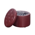 thumbnail image 2 of Convenience Concepts Designs4Comfort Round Shoe Ottoman in Red Fabric, 2 of 4