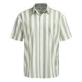 thumbnail image 2 of XDZJLR Men Shirts Casual Short Sleeve Button Down Striped Stylish Summer Beach Tee, 2 of 4