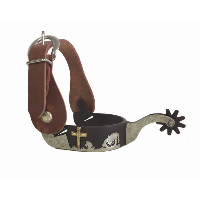 AJ Tack Praying Cowboy Antique Brown Spur Package Ladies