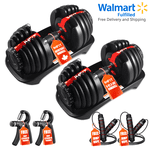 IMFit 5–52.5 lb Adjustable Dumbbell Set with 2 Hand Grips & 2 Jump Ropes | Complete Home Workout Bundle | Space-Saving Home Gym Workout Equipment