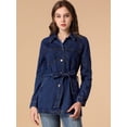 thumbnail image 3 of INSPIRE CHIC Vestes en Denim Amples pour Femmes à Boutons, Style Boyfriend, Taille Paper Bag, 3 of 6