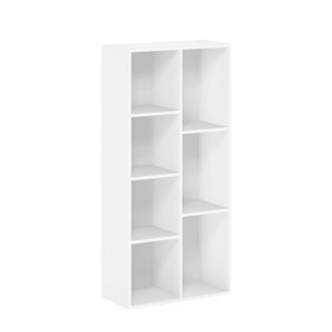 Furinno LUDER Étagère du livre, 7-Cube Bibliothèque, bibliothèque, 9.4 x 19.5 x 41.7, pour le salon, Chambre, Bureau à la maison, Blanc