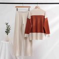 thumbnail image 4 of Yuyuzo Womens Ribble Knit 2 Piece Sets Long Sleeve Turtleneck Pullover Sweaters with Straight Leg Pants Suits, 4 of 7