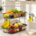 thumbnail image 2 of Wire Fruit Basket for Kitchen Counter Corner Fruit Stand Stackable Two Vegetable Holder for Kitchen Countertop Metal Fruit Rack Storage For Fruits Veggies Snacks Onions Round, 2 of 8