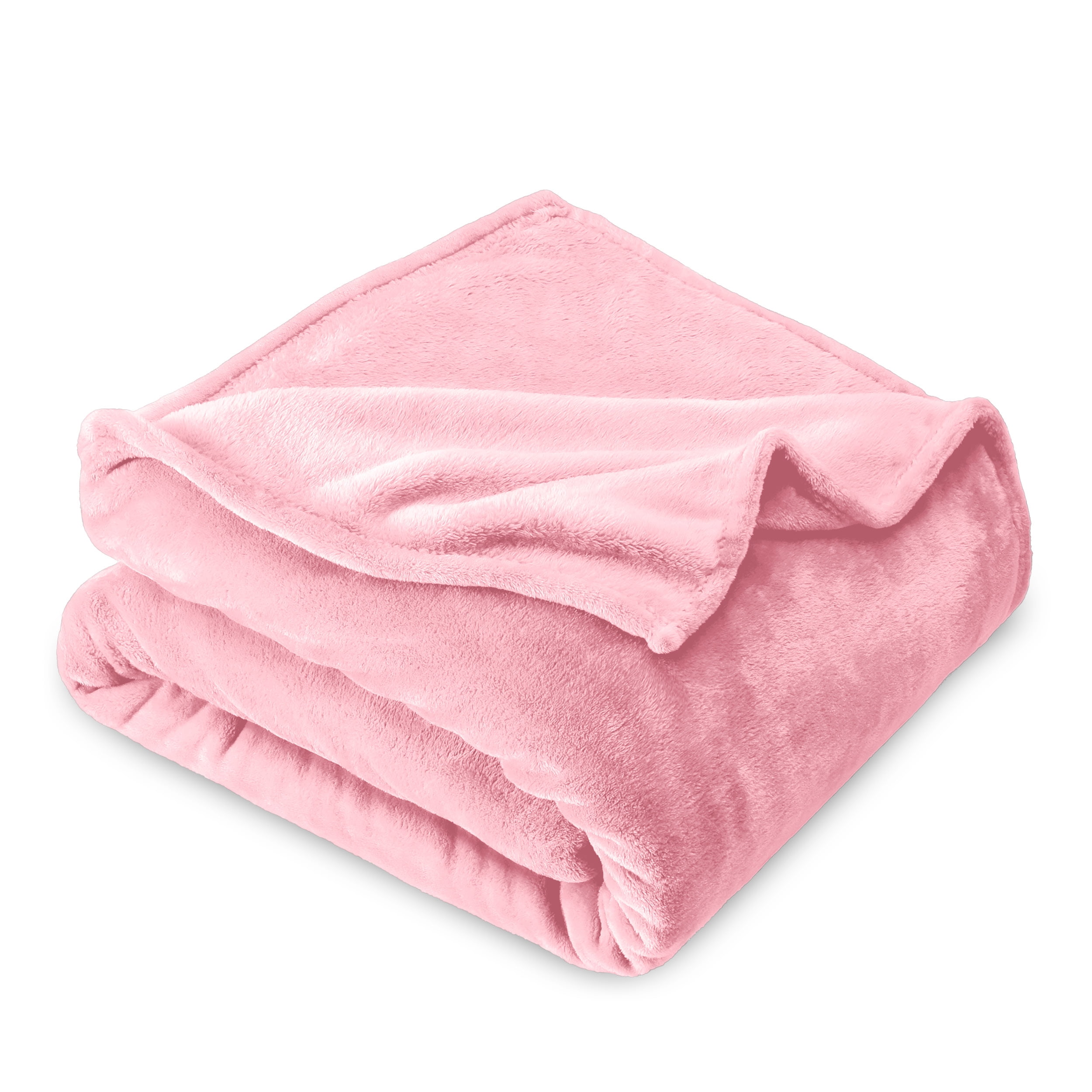 Bare Home Microplush Fleece Blanket - 300 GSM - Fuzzy Microfleece - Soft & Plush - Kid Size, Light Pink