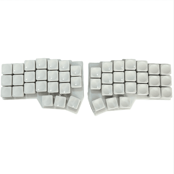 CORNE V4 Split Ergonomic Keyboard, 46-Key 40% Layout Grey wood shaft wired Mechanical Keyboard with Hot-Swappable Switches, RGB Backlight, QMK/VIAL Programmable