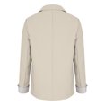 thumbnail image 4 of Womens Solid Color Button Down Collar Patchwork Sleeve Suit Jacket Fashion Blazer Office Wear, 4 of 8