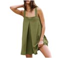 thumbnail image 1 of Yuyuzo Womens Rompers Oversized Square Neck Tank Tops Wide Leg Shorts Summer Casual 1 Piece Jumpsuits, 1 of 7