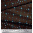 thumbnail image 3 of Soimoi Brown Japan Crepe Satin Fabric Lattice Geometric Decor Fabric Printed Yard 42 Inch Wide, 3 of 3