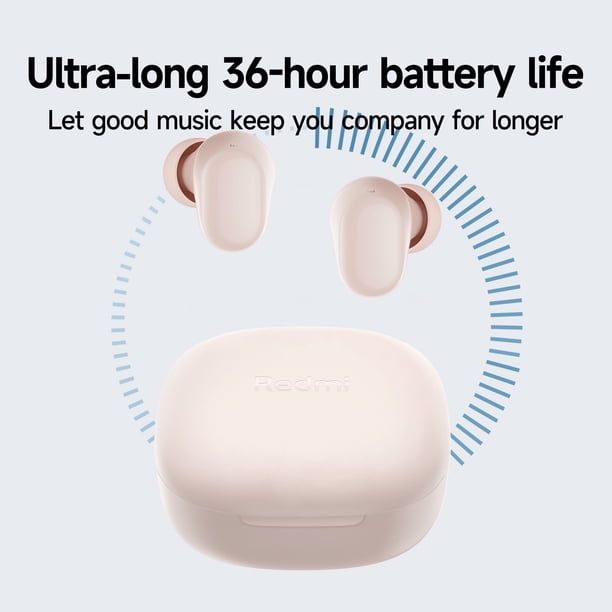 Xiaomi Redmi Buds 6 Play 10mm Dynamic Driver AI Noise Reduction Up to 36-Hour Battery Life Bluetooth 5 4 Touch Control - Global Version - Pink - ca