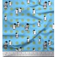 thumbnail image 1 of Soimoi polyester Crepe Fabric Dot & Penguin Ocean Print Sewing Fabric Yard 52 Inch Wide, 1 of 3