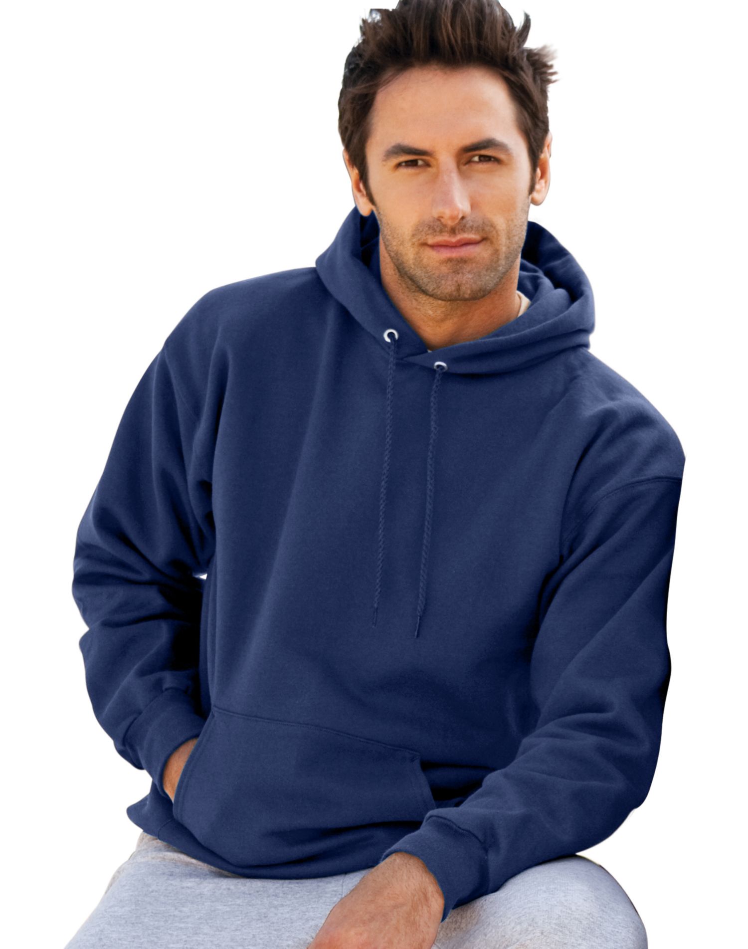 Hanes Ultimate Cotton Adult Pullover Hoodie Sweatshirt, S, Navy
