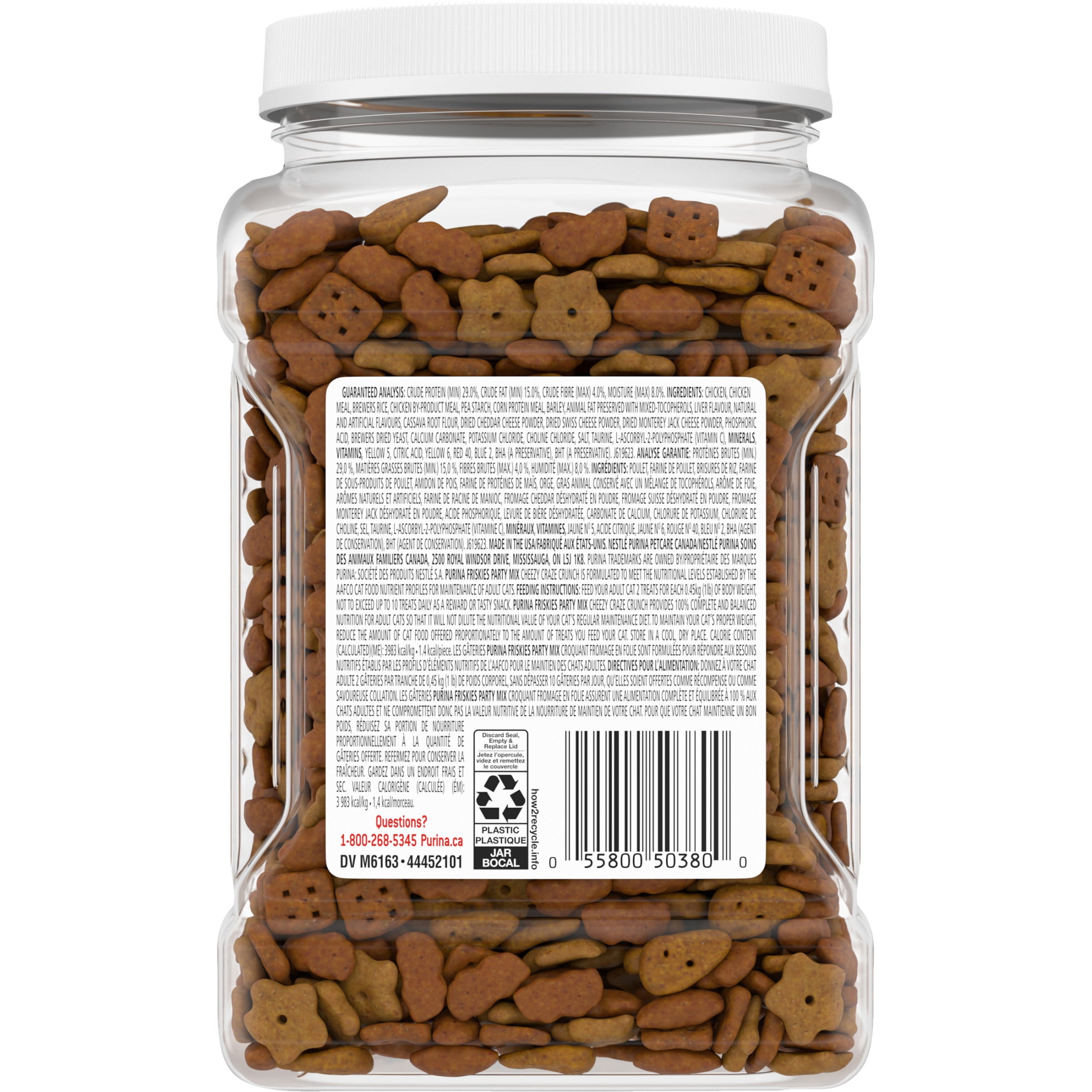 Purina Friskies Party Mix Cheezy Craze Crunch avec du vrai fromage, Gâteries pour chats, 510g