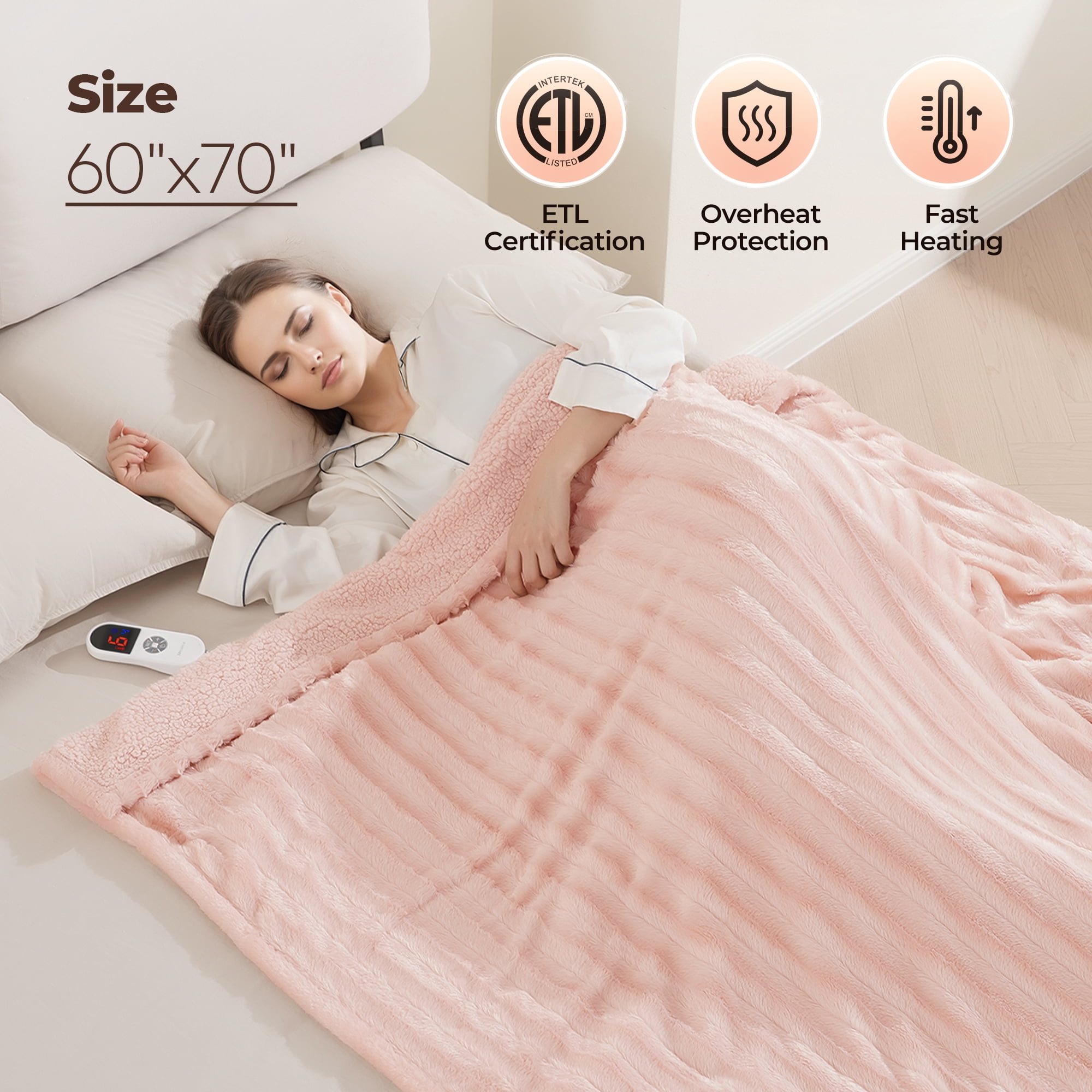 MARNUR Electric Throw Blanket Extra Large Size, 60