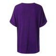thumbnail image 5 of Timegard Tops for Women Drop Shoulder Short Sleeve V Neck Solid Color Summer Casual Comfy Tee Tops, 5 of 5