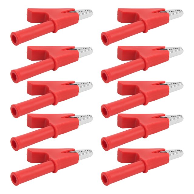 Testing Clamp, 4mm Socket Clip 10Pcs Wide Application For Battery Red,Black,Yellow,Blue,Green