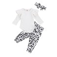 thumbnail image 1 of Baby Three Pieces Flying Sleeve Romper Long Trousers+Wave Point Headband, 1 of 8