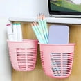 thumbnail image 4 of Wall Mounted Traceless Plastic Storage Basket Small Hanging Organizer for Dormitory Bedside or Kitchen, 4 of 6