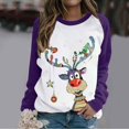 thumbnail image 1 of Chandail en Molleton de Noël pour Femmes 2023 Col Rond Mode Décontractée Manches Longues Imprimé de Noël Chandail en Molleton Blouse en Solde, 1 of 4