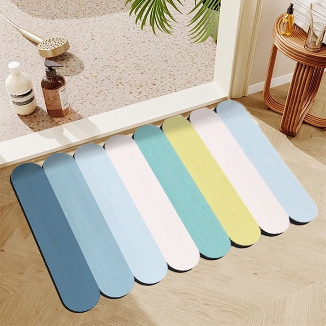 Dvkptbk Bath Rug- Super Absorbent Quick Dry- Rubber Backing Non Slip -Washable Bathroom Floor Mats- Shower Rug for in Front of Bathtub-Shower Room -16X24- Shower Room Bathroom Decor