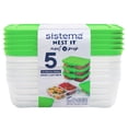 thumbnail image 1 of Sistema Nest It Meal Prep Containers, 870 mL, Green (Colour May Vary), 5 Pack, 1 of 3