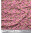 thumbnail image 1 of Soimoi Viscose Chiffon Fabric Leaves & Tiger Jungle Print Sewing Fabric Yard 42 Inch Wide, 1 of 3