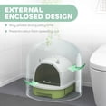 thumbnail image 4 of PawHut Cat Litter Box, Enclosed Kitty Litter Box with Lid, Scoop, Green, 4 of 10