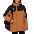 thumbnail image 2 of Sentmoon Coats Oversized Long Sleeve Winter Jacket for Women Zipper Color Block Windproof Waterproof Hoodie Women with Pockets Fall and Winter Stylish for Sports, 2 of 9
