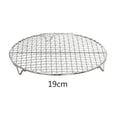 thumbnail image 3 of Oleegame 2PC Multi Purpose Round Stainless Steel Wire Steaming Barbecue Rack/ Baking Net/Grill/Pan Grate With Legs 1Pc Silver, 3 of 9