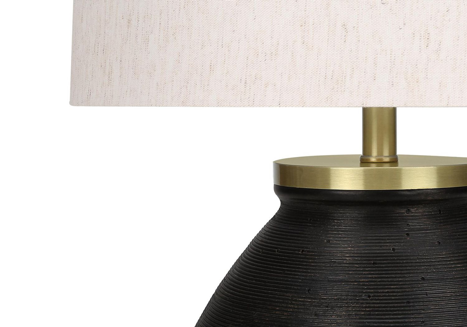 Monarch Specialties  Luminaire, 25"h, Lampe De Table, Béton Noir, Teinte Ivoire / Crème, Contemporain