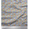 thumbnail image 1 of Soimoi Polyester Crepe Fabric Croissant & Baguette Food Print Fabric by Yard 52 Inch Wide, 1 of 3