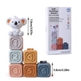 thumbnail image 3 of Soft Building Blocks Infant Puzzle Relief Blocks with Stacking Music Vinyl 1 Koala Figure and 6 Rubber Blocks, 3 of 9