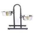 thumbnail image 1 of Iconic Pet 92183 Adjustable Stainless Steel Pet Double Diner - U Design, 96 oz., 1 of 2