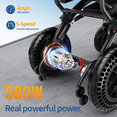 thumbnail image 4 of Lightweight Electric Wheelchair for Adults – Foldable Motorized Wheelchair with Ergonomic Seat & Backrest, 30 Mile Range, 24AH/500W Motors, All Terrain Power Wheelchair for Seniors (B20-24AH), 4 of 9