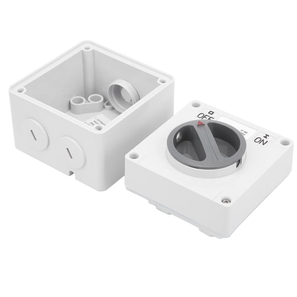 IP66 Weatherproof Outdoor Switch Socket with Safety Lock, 250V 20A, 7mm Thick Flame-Retardant PC Shell, High-Conductivity Nickel-Phosphorus Copper Interior, Rubber Sealing Washer, Impact-Resistant