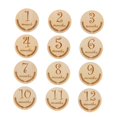 thumbnail image 2 of HILABEE 12 Pieces Baby Milestone Cards Wooden Monthly Cards Newborn Photo Props Engraved StyleC, 2 of 9