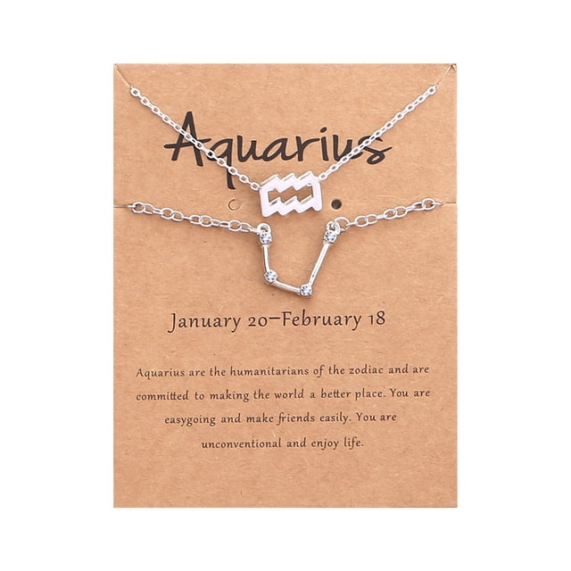Heliisoer Collier des Douze Constellations Bracelet en Diamant + Ensemble de Cartes