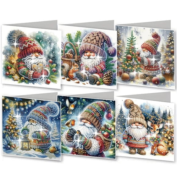 DIY diamond painting Christmas card gift set, Christmas card decoration.,Santa,Christmas
