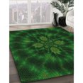 thumbnail image 3 of Ahgly Company Machine Washable Indoor Rectangle Transitional Green Area Rugs, 5' x 7', 3 of 7