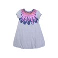 thumbnail image 4 of Kidsy Jupe à Bulles pour Filles Robe en Coton Péruvien &8211; Col Rond, Manches Courtes, Gris Chiné, 6, 4 of 4