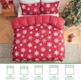 thumbnail image 3 of Gogreen Queen Duvet Cover Floral, Soft & Breathable Microfiber 3 Pieces Queen Bedding Sets, Pattern Queen Comfy Duvet Cover, with Zipper Closure (Christmas Snowflake, Queen), 3 of 8