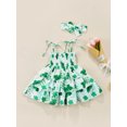 thumbnail image 2 of Xingqing Robe de Saint-Patrick pour Bébé Fille Sans Manches à Bretelles Spaghetti + Bandeau, 2 of 7