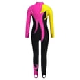 thumbnail image 4 of CHICTRY Kids Girls Sparkly Rhinestone Long Sleeve Unitard Full Body Jumpsuit One Piece Bodysuit Yellow&Hot Pink 12, 4 of 5